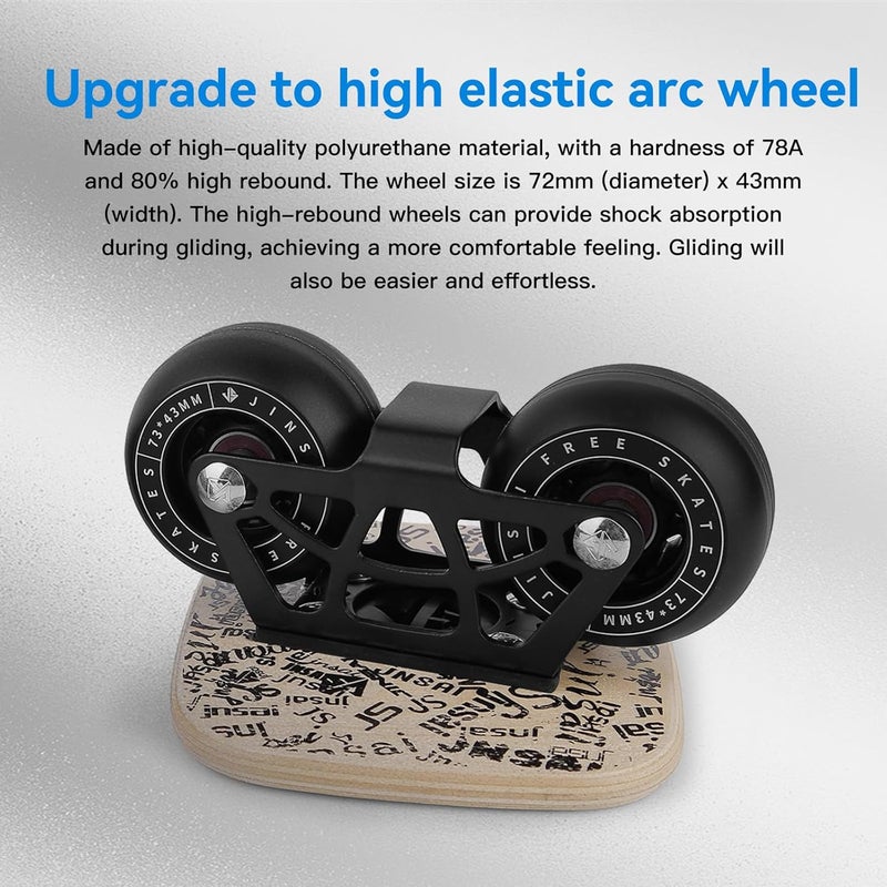 Sanxup FreeSkates Portable Roller Road Drift Skates Plate, with Maple Deck Anti-Slip, Board Split Skateboard with PU Wheels High-end Bearings - Image 4